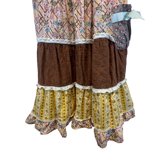 Matilda Jane Girls Patchwork Tiered Crochet Strappy Maxi Dress Size 6 - Picture 16 of 16